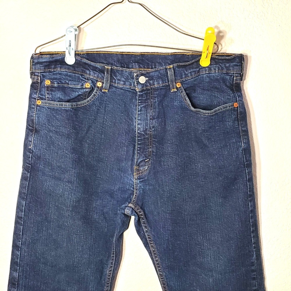 Levis Mens 505 Red Tab Straight Fit Blue Jeans 38x30 Medium Wash Denim Jeans - Picture 4 of 11